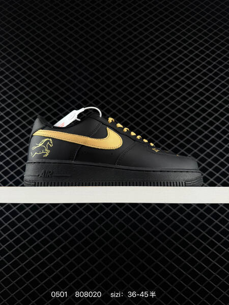 Nike Air Force 1 '07 black/gold EU 36-45 lifestyle