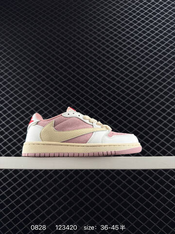 Jordan Air Jordan 1 Low OG SP Travis Scott White Pink Beige Red EU 36-45 Sneaker - Unisex (BS-80820)