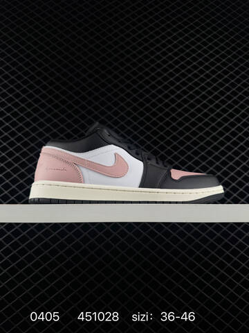 Jordan Air Jordan 1 Low Black Pink White Sail EU 36-46 Basketball Shoe - Unisex (BS-79549)