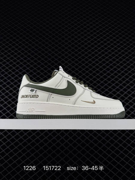 Nike Undefeated x Air Force 1 Low White with assorted accent colors burgundy grey olive navy EU 36-45 lifestyle