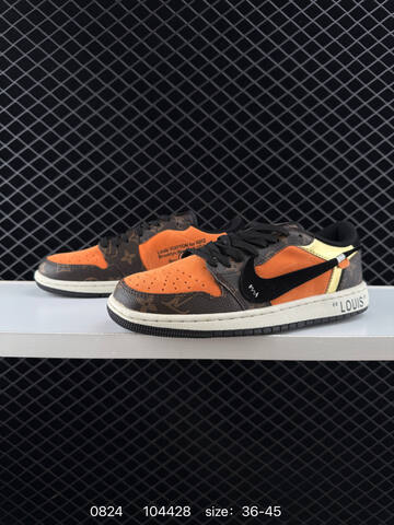 Jordan Air Jordan 1 Low Louis Vuitton Brown Orange Black White Gold EU 36-45 Sneaker - Unisex (BS-80842)