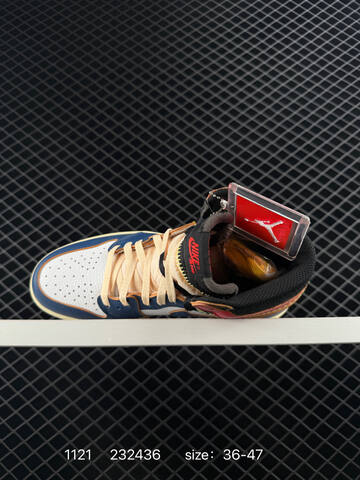 Jordan Union x Air Jordan 1 Retro High PK NRG White Blue Red Black Cream EU 36-47 Basketball Shoe - Unisex (BS-80219)
