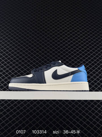 Jordan Air Jordan 1 Low OG White Dark Navy Blue Sail EU 36-45 Sneaker - Unisex (BS-79877)