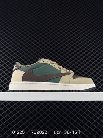 Jordan Air Jordan 1 Low Travis Scott Olive White Black Olive Cream Red EU 36-45 Sneaker - Unisex (BS-79770)