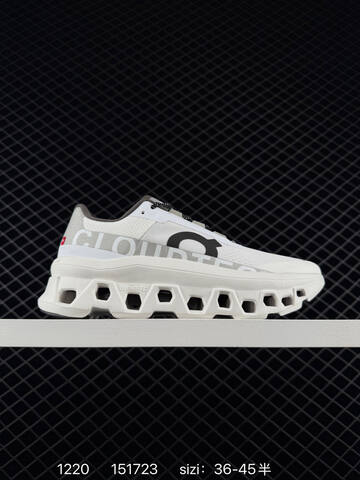 On Cloudmonster Black And White Light Blue EU 36-45 Running Shoe Running Sneakers - Unisex (BS-85429)