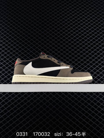 Jordan Air Jordan 1 Low OG SP Travis Scott Black Brown White Sail Red EU 36-45 Sneaker - Unisex (BS-79571)