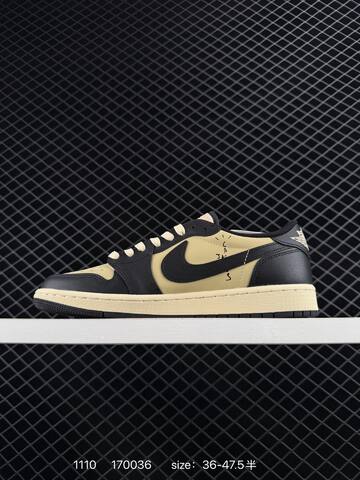 Jordan Travis Scott x Air Jordan 1 Low Black Beige Cream EU 36-47 5 Sneaker - Unisex (BS-80314)