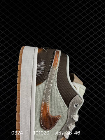 Jordan Air Jordan 1 Low SE Multi Color Distressed Light Green Brown White Orange EU 36-46 Sneaker - Unisex (BS-79616)