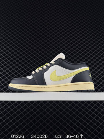 Jordan Air Jordan 1 Low Sail Dark Grey Pale Vanilla Neon Yellow EU 36-46 Basketball Shoe - Unisex (BS-79763)