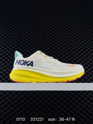 HOKA ONE ONE Clifton 7 White Light Blue Blue Yellow EU 36-47 Running Shoe Running Sneakers - Unisex (BS-86327)