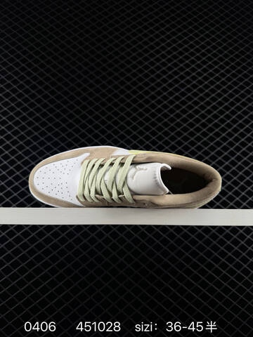 Jordan Air Jordan 1 Low White Khaki Light Green EU 36-45 Sneaker - Unisex (BS-79545)
