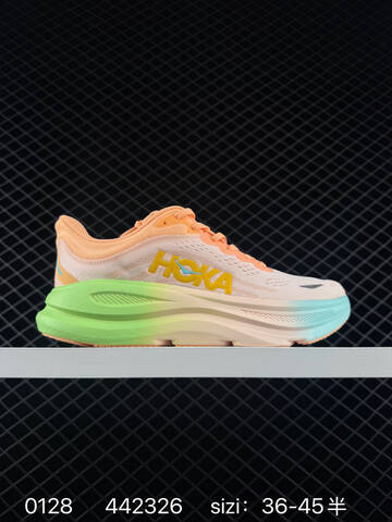 HOKA ONE ONE Bondi 9 Light Grey Peach Blue Red EU 36-40 Running Shoe Running Sneakers - Unisex (BS-86306)
