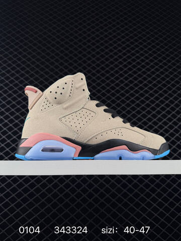 Jordan Air Jordan 6 Retro Pink Brown Black Blue EU 40-47 Basketball Shoe - Men's (BS-79908)