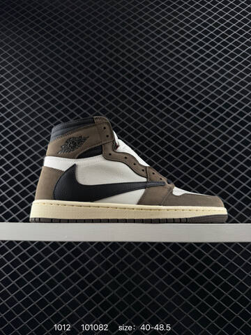 Jordan Air Jordan 1 Retro High OG Travis Scott Mocha White Dark Brown Black Sail EU 40-48 5 Basketball Shoe - Men's (BS-80538)