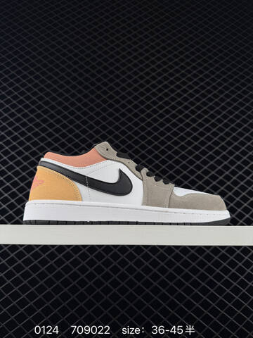 Jordan Air Jordan 1 Low Black White Red Orange EU 36-45 Sneaker - Unisex (BS-79783)