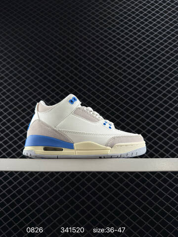 Jordan Air Jordan 3 Retro White Grey Blue Cream EU 36-47 Basketball Shoe - Unisex (BS-80827)