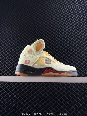 Jordan Air Jordan 5 Retro Low Pale Yellow Black Red Gum EU 39-47 Basketball Shoe - Unisex (BS-81314)
