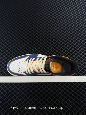 Jordan Air Jordan 1 Low White Blue Cream Red Yellow EU 36-47 5 Sneaker - Unisex (BS-80187)