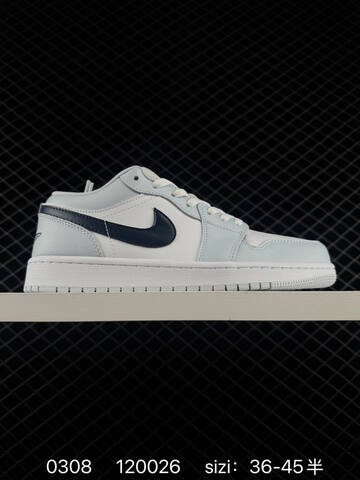 Jordan Air Jordan 1 Low White Light Grey Dark Navy EU 36-45 Sneaker - Unisex (BS-79693)