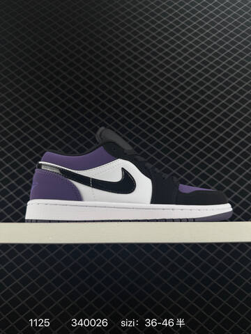 Jordan Air Jordan 1 Low Black Purple White EU 36-46 Sneaker - Unisex (BS-80197)