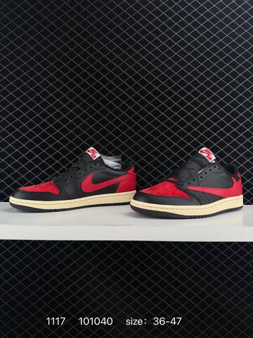 Jordan Air Jordan 1 Low Travis Scott Black Red Cream EU 36-47 Sneaker - Unisex (BS-80254)