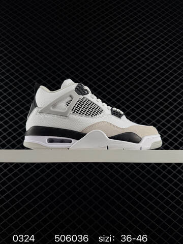 Jordan Air Jordan 4 Retro White Grey Navy Red EU 36-46 Basketball Shoe - Unisex (BS-79620)