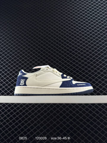 Jordan Air Jordan 1 Low Travis Scott Reverse Mocha Custom Sail Navy Blue White EU 36-45 Sneaker - Unisex (BS-80838)