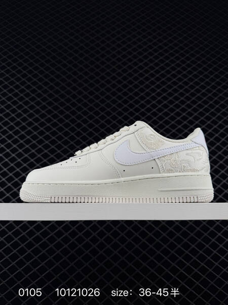 Nike Air Force 1 07 Low white cream with red accents EU 36-45 lifestyle