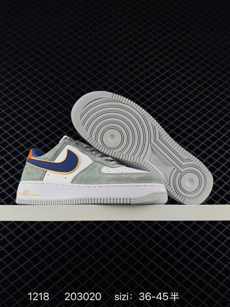 Nike Air Force 1 07 Low multi-color suede with tan grey blue and sage white navy orange EU 36-45 5 lifestyle