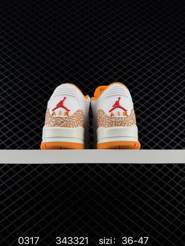 Jordan Air Jordan 3 Retro White Orange Sail Red Grey EU 36-47 Basketball Shoe - Unisex (BS-79650)