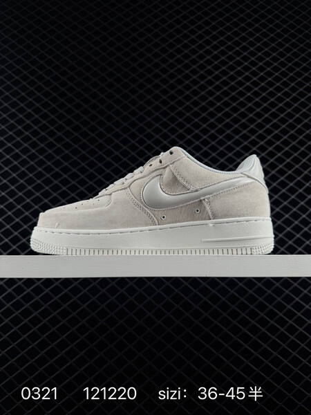 Nike Air Force 1 07 light grey suede white EU 36-45 5 lifestyle