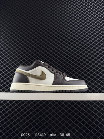 Jordan Air Jordan 1 Low 553558 113 White Light Grey Navy Gum Brown EU 40-45 Sneaker - Men's (BS-80639)