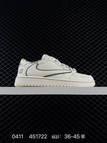 Jordan Air Jordan 1 Low Travis Scott Reverse Mocha Custom Off White Dark Green EU 36-45 Sneaker - Unisex (BS-79505)