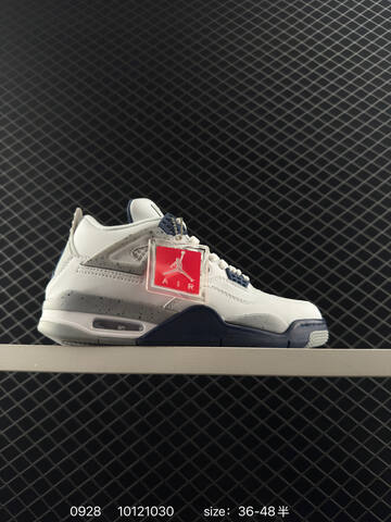 Jordan Air Jordan 4 Retro White Grey Black Orange Navy EU 36-48 Basketball Shoe - Unisex (BS-80614)