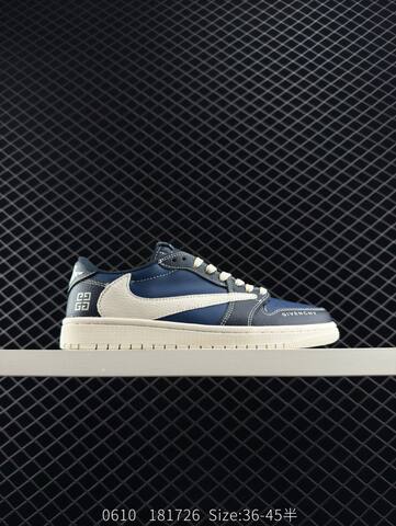 Jordan Air Jordan 1 Low Travis Scott Givenchy Custom Navy Blue Off White EU 36-45 Sneaker - Unisex (BS-81230)