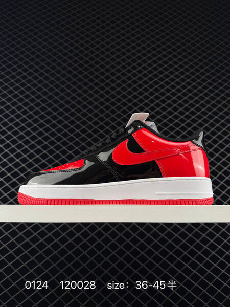 Nike Air Force 1 07 Low black red patent with white midsole EU 36-45 5 lifestyle