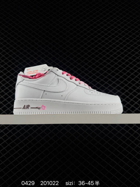 Nike Air Force 1 '07 white with pink/red accents 36-45.5 lifestyle