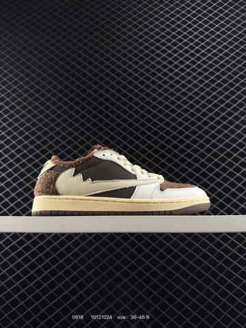 Jordan Air Jordan 1 Low Travis Scott Reverse Mocha Custom Brown White Cream Dark Brown EU 36-45 Sneaker - Unisex (BS-80889)