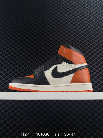 Jordan Air Jordan 1 High OG Shattered Backboard Black White Orange Sail EU 36-47 Basketball Shoe - Unisex (BS-80172)