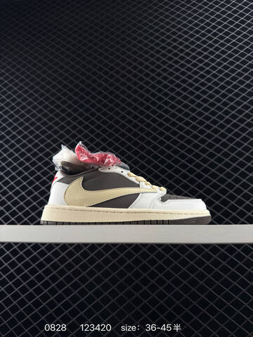 Jordan Air Jordan 1 Low OG SP Travis Scott White Pink Beige Red EU 36-45 Sneaker - Unisex (BS-80820)