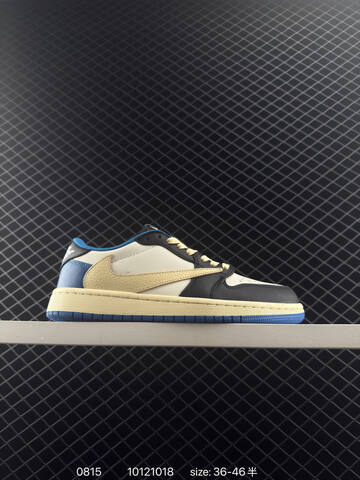 Jordan Air Jordan 1 Low Travis Scott Fragment DM7866-002 Sail Black Military Blue Cream EU 36-46 Sneaker - Unisex (BS-80910)
