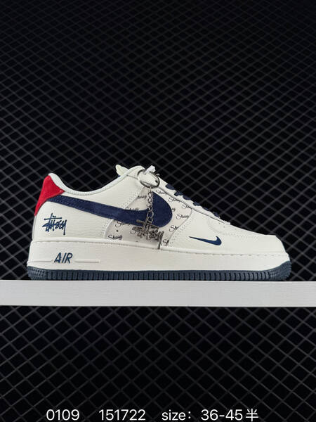 Nike Air Force 1 07 Low x Stussy white olive green 36-45 lifestyle