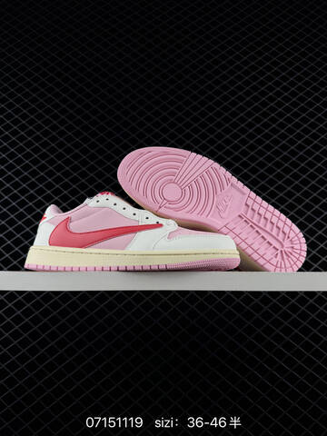 Jordan Travis Scott Air Jordan 1 Low OG Shy Pink IQ7604-100 35 5 36 36 5 37 Lifestyle - Women's (BS-78967)