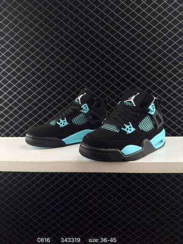 Jordan Air Jordan 4 Retro Black Light Blue EU 36-45 Basketball Shoe - Unisex (BS-80892)