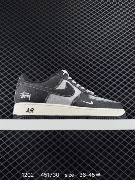 Nike Air Force 1 07 Low Black Silver and White Grey EU 36-45 lifestyle
