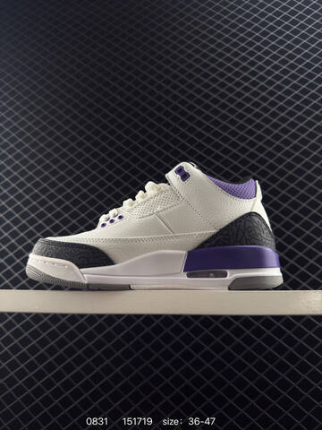 Jordan Air Jordan 3 Retro UNC White Purple Black Grey EU 36-47 Basketball Shoe - Unisex BS-80797