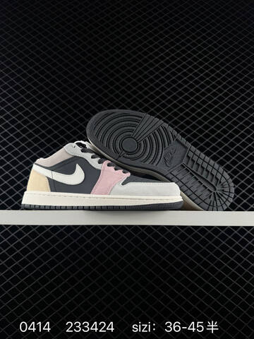 Jordan Air Jordan 1 Low Black Grey Pink Beige White EU 36-45 Sneaker - Unisex (BS-79481)