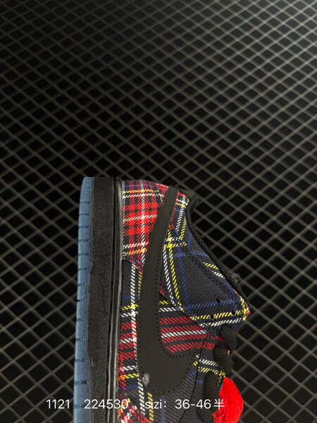 Nike Dunk Low Black Red tartan plaid EU 36-46 5 casual lifestyle