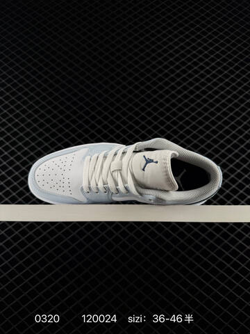 Jordan Air Jordan 1 Low White Light Blue Dark Navy EU 36-46 Sneaker - Unisex (BS-79638)