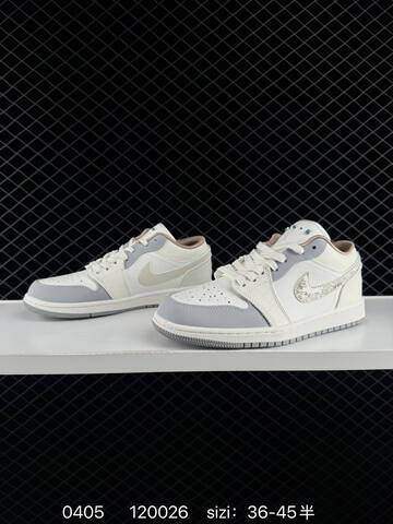Jordan Air Jordan 1 Low Soft Pearl Sail Grey Light Brown Silver EU 36-45 Sneaker - Unisex (BS-79547)